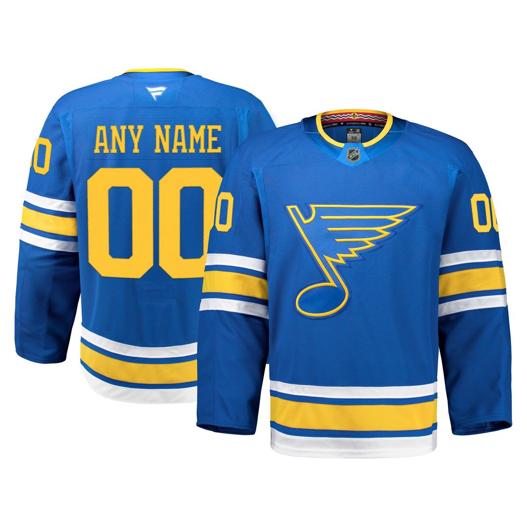 St. Louis Blues Fanatics Home Authentic Pro Custom Jersey - Blue