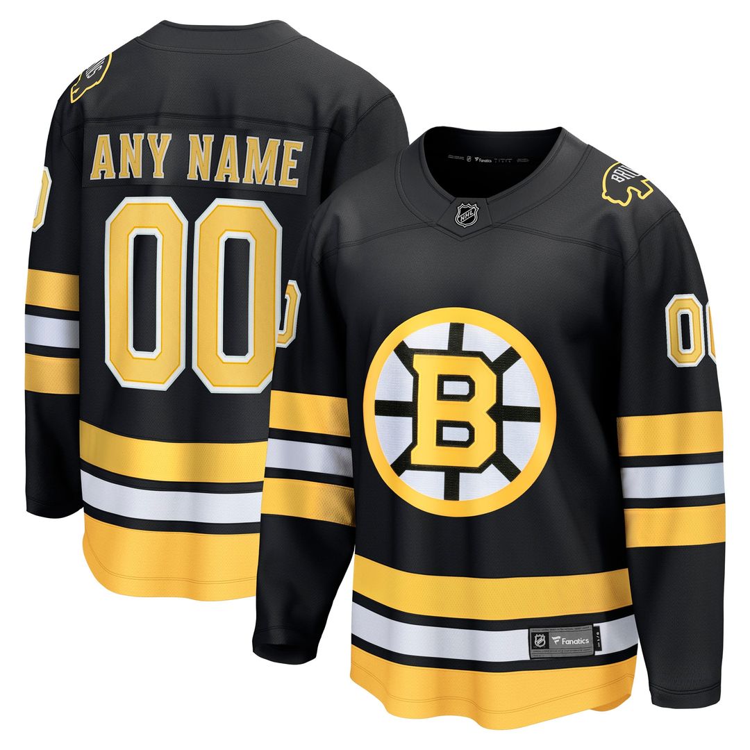 Boston Bruins Fanatics Away Breakaway Custom Jersey - White