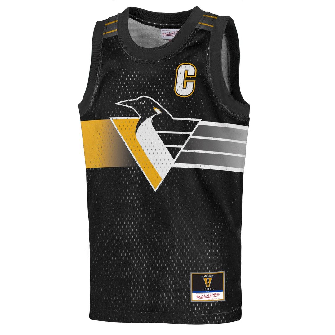 Mario Lemieux Pittsburgh Penguins Mitchell & Ness Youth Maxxed Out Fashion Basketball Jersey - Black