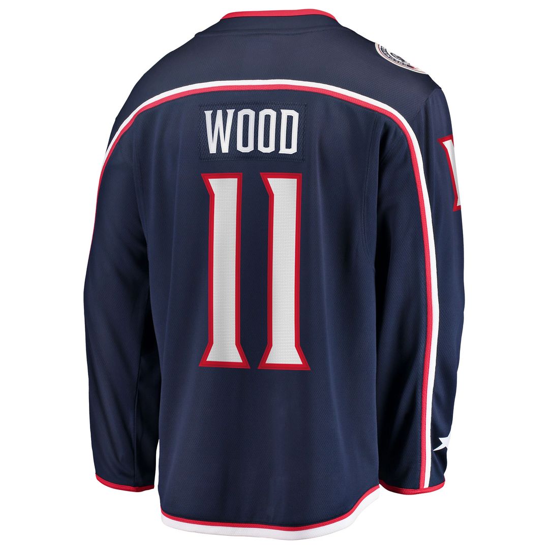 Miles Wood Columbus Blue Jackets Fanatics Home Breakaway Jersey - Navy