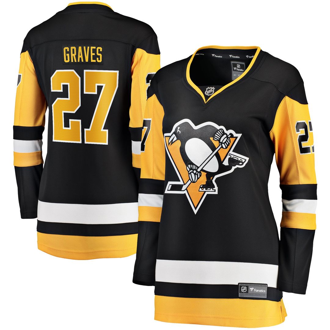 Ryan Graves Pittsburgh Penguins Fanatics Women's Home Breakaway Player Jersey - Black
