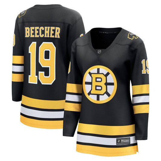 John Beecher Boston Bruins Fanatics Women's Home Breakaway Player Jersey - Black