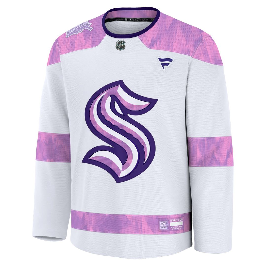 Seattle Kraken Fanatics Hockey Fights Cancer Survivor Practice Jersey - White