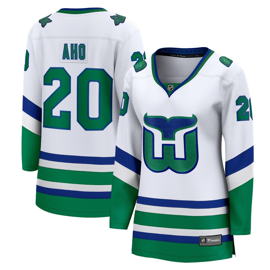Sebastian Aho Carolina Hurricanes Fanatics Women's Throwback Breakaway Jersey - White