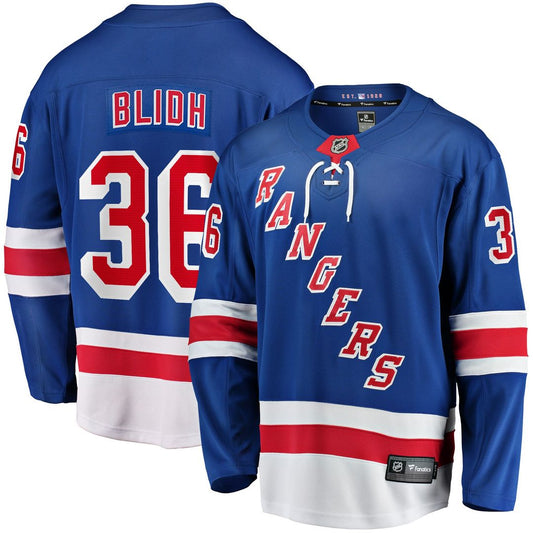 Anton Blidh New York Rangers Fanatics Home Breakaway Jersey - Blue