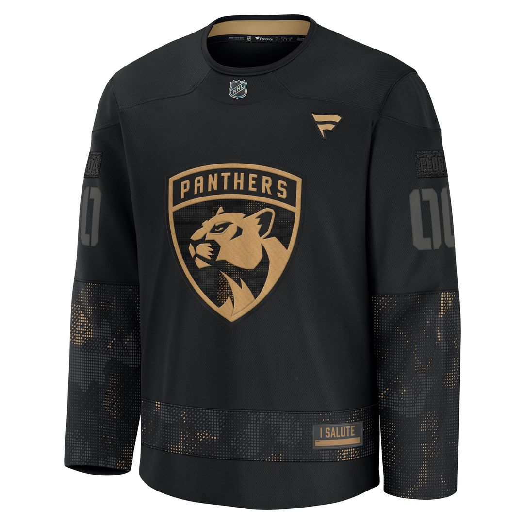 Florida Panthers Fanatics 2024 Military Appreciation Custom Practice Jersey - Black
