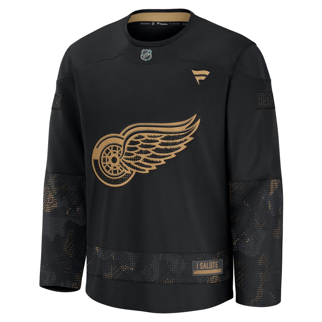 Detroit Red Wings Fanatics 2024 Military Appreciation Practice Jersey - Black