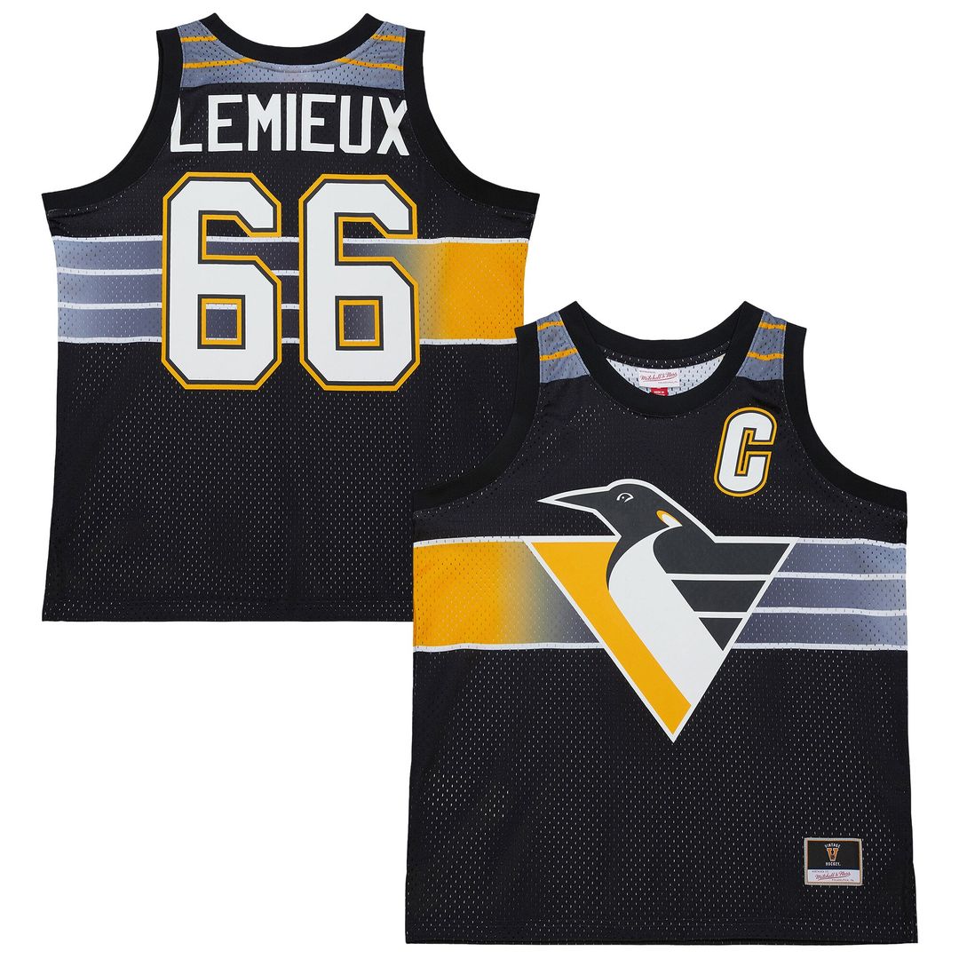Mario Lemieux Pittsburgh Penguins Mitchell & Ness Unisex Maxxed Out Fashion Basketball Jersey - Black