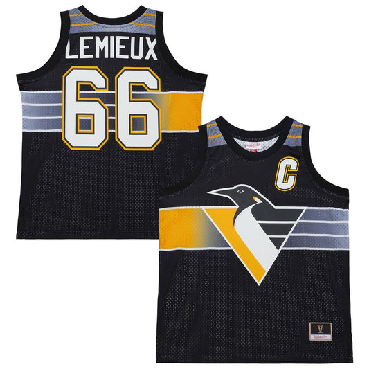 Mario Lemieux Pittsburgh Penguins Mitchell & Ness Unisex Maxxed Out Fashion Basketball Jersey - Black