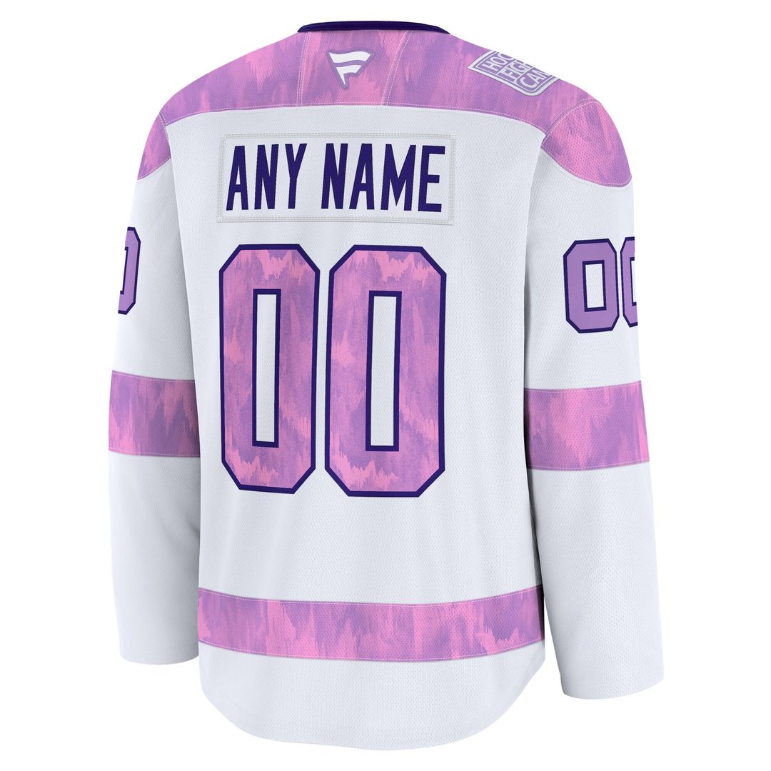 Edmonton Oilers Fanatics 2024 Hockey Fights Cancer Custom Practice Jersey - White