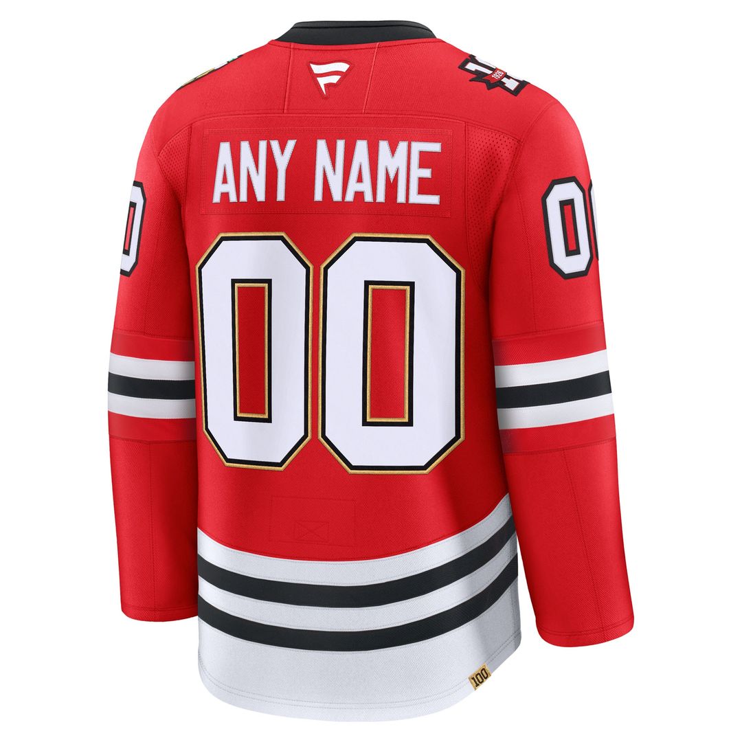 Chicago Blackhawks Fanatics Centennial Premium Custom Jersey - Red