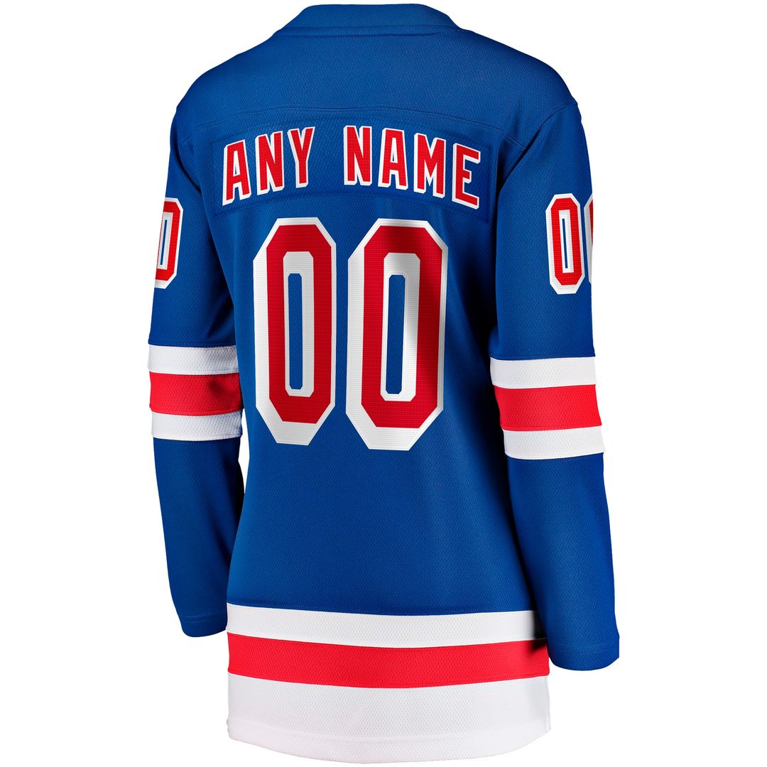 New York Rangers Fanatics Women's Home Breakaway Custom Jersey - Blue