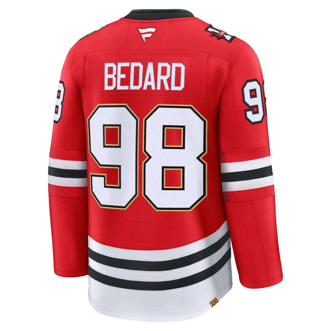 Connor Bedard Chicago Blackhawks Fanatics Centennial Premium Player Jersey - Red
