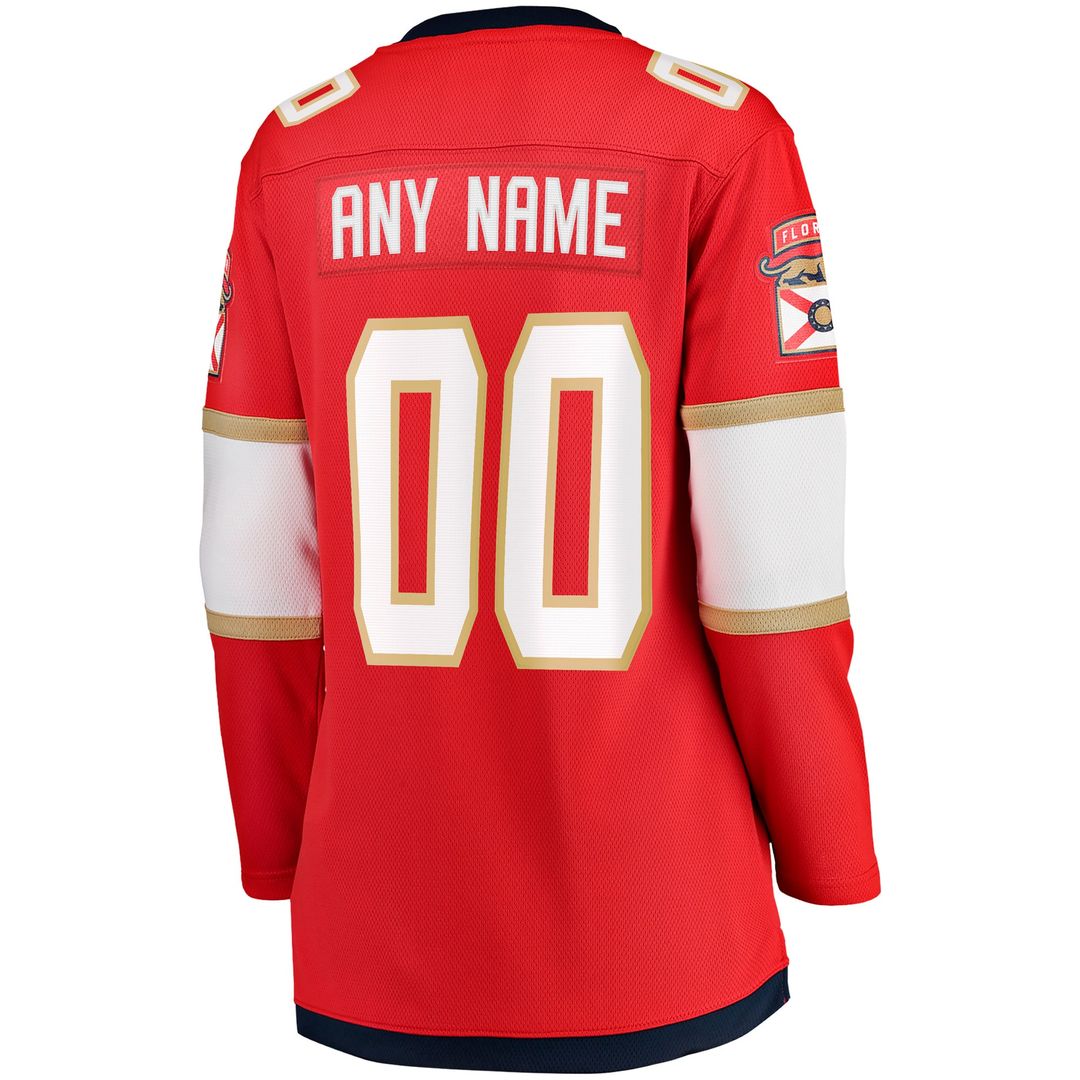 Florida Panthers Fanatics Women's Home Breakaway Custom Jersey - Red