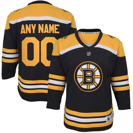 Boston Bruins Youth Home Replica Custom Jersey - Black