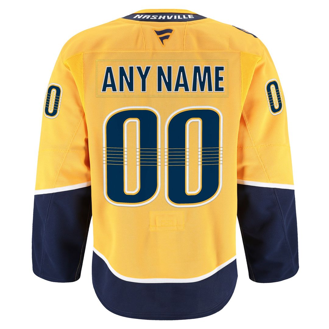Nashville Predators Fanatics Home Authentic Pro Custom Jersey - Gold