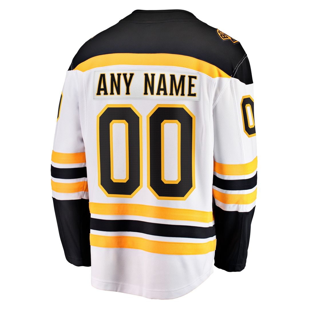 Boston Bruins Fanatics Away Breakaway Custom Jersey - White