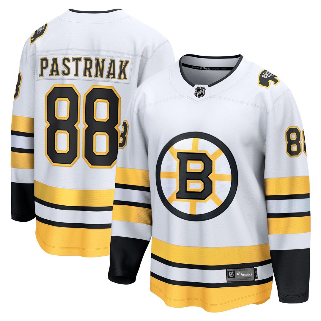 David Pastrnak Boston Bruins Fanatics Away Breakaway Player Jersey - White