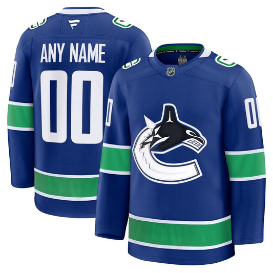 Vancouver Canucks Fanatics Home Premium Custom Jersey - Blue