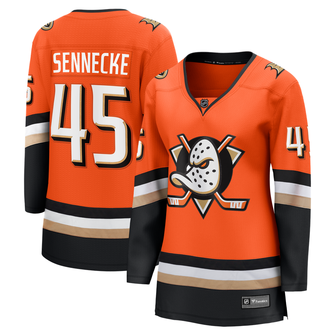 Beckett Sennecke Anaheim Ducks Fanatics Women's Home Breakaway Jersey - Orange