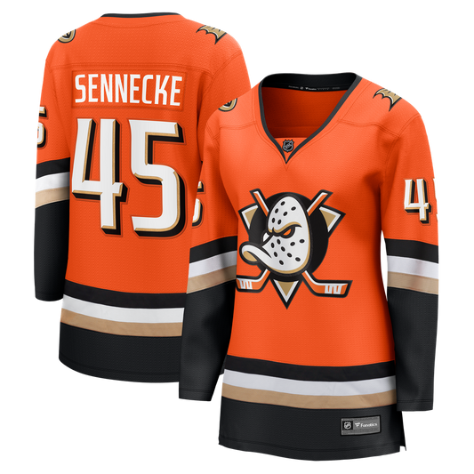 Beckett Sennecke Anaheim Ducks Fanatics Women's Home Breakaway Jersey - Orange