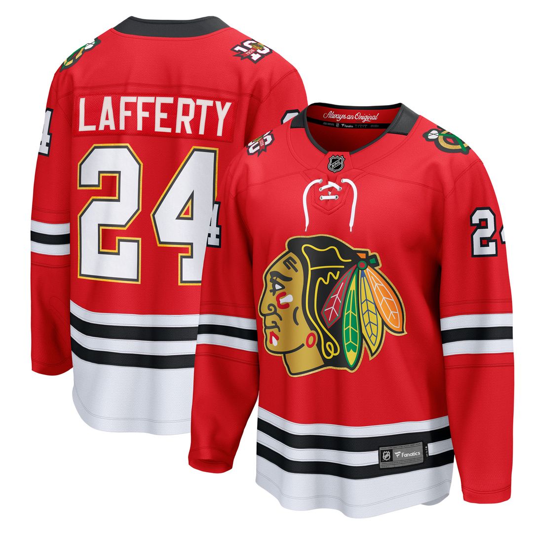 Sam Lafferty Chicago Blackhawks Fanatics Centennial Breakaway Player Jersey - Red