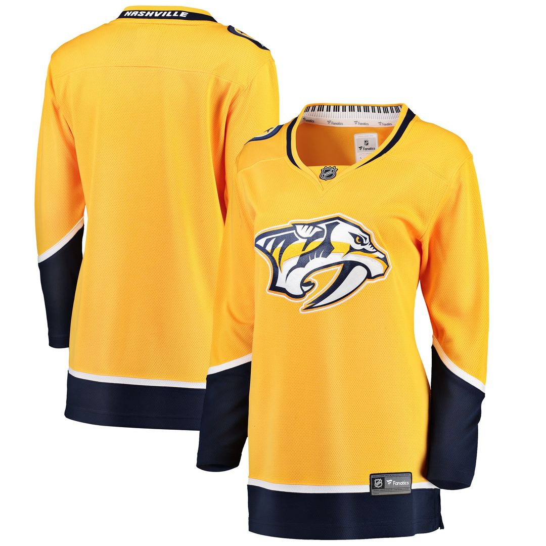 Nashville Predators Fanatics Women's Home Breakaway Jersey - Yellow