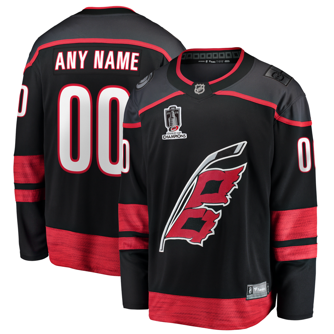 Carolina Hurricanes Fanatics 2026 Stanley Cup Champions Home Breakaway Custom Jersey - Black