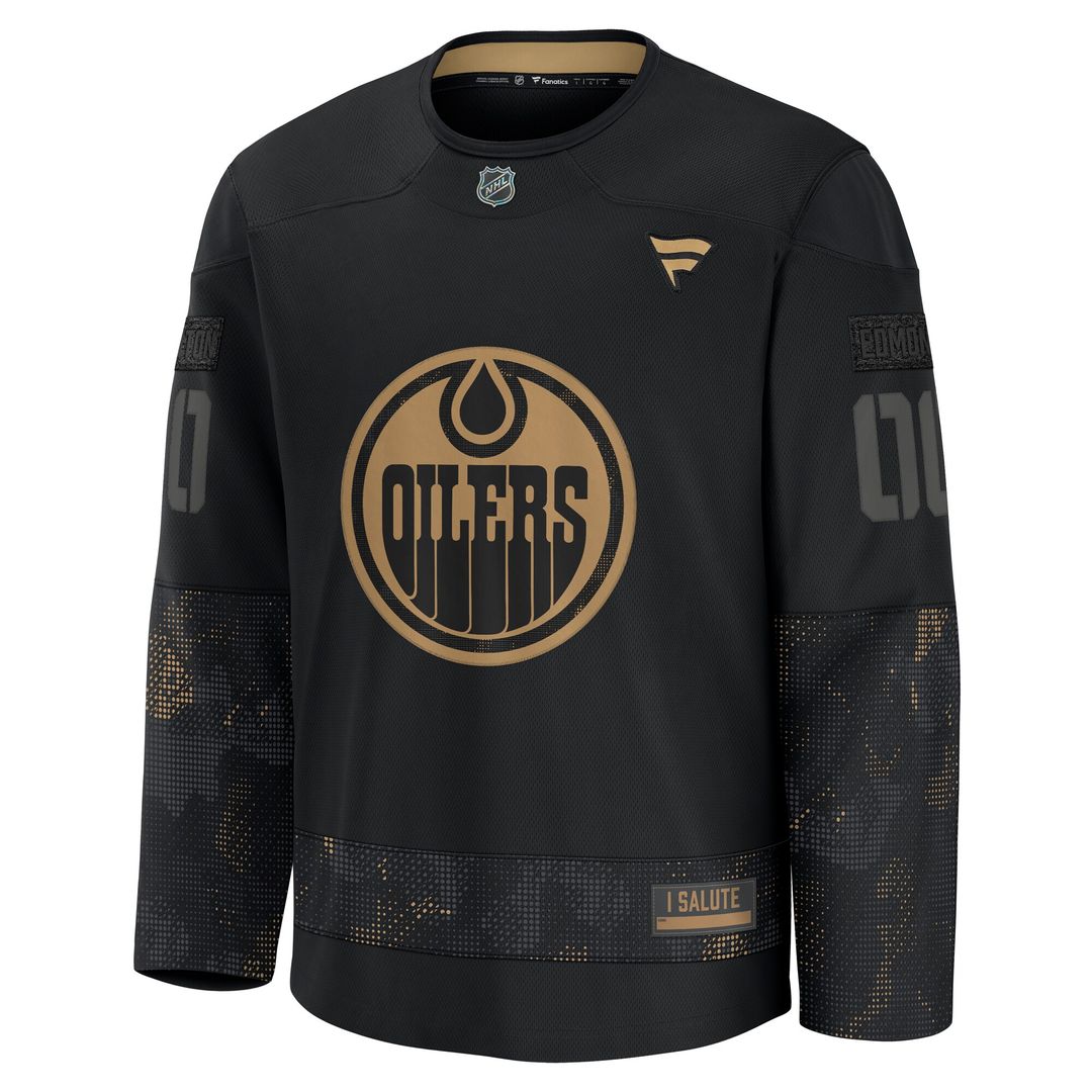 Edmonton Oilers Fanatics 2024 Military Appreciation Custom Practice Jersey - Black