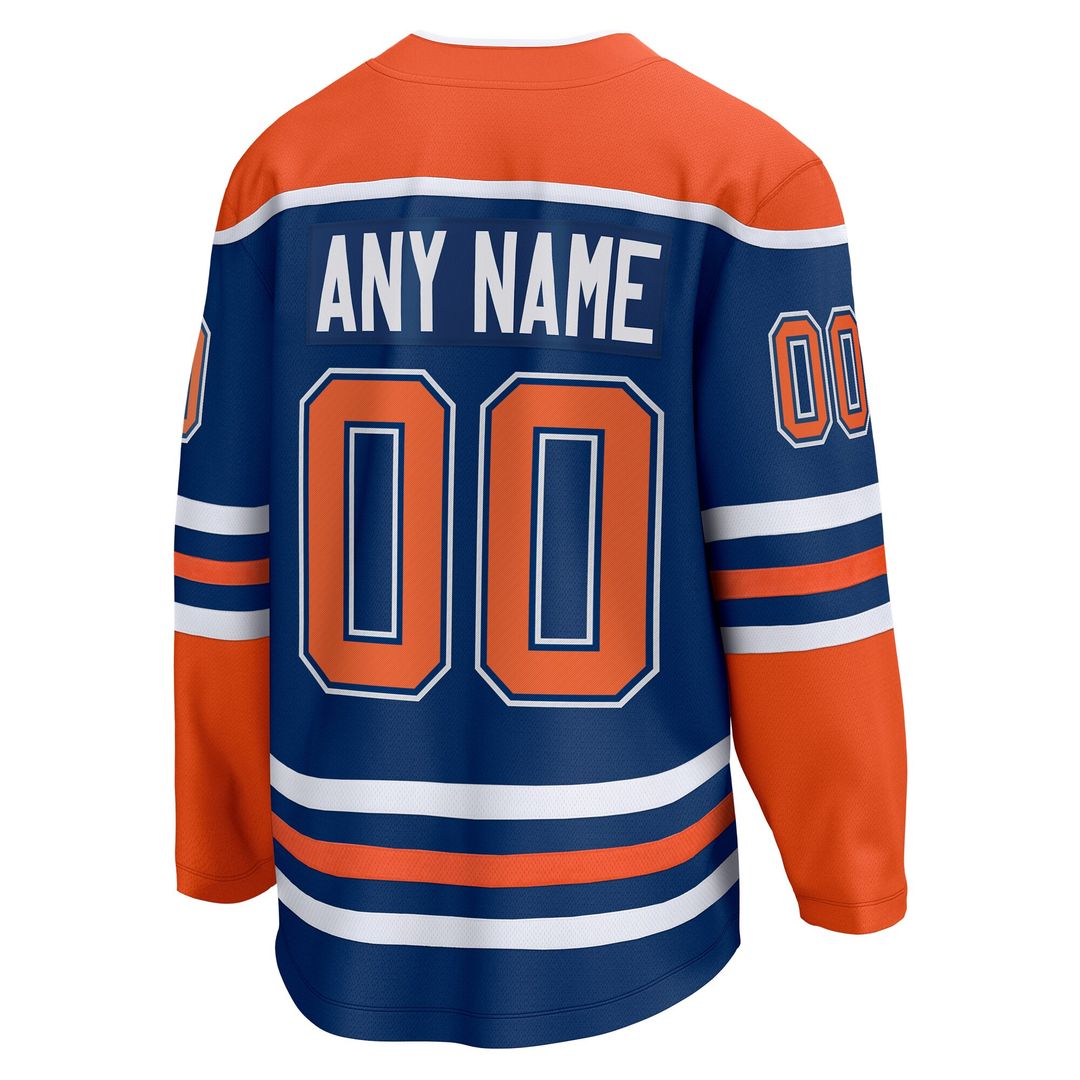 Edmonton Oilers Fanatics Home Breakaway Custom Jersey - Royal
