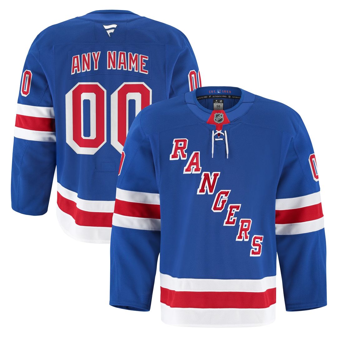 New York Rangers Fanatics Centennial Authentic Pro Custom Jersey - Blue