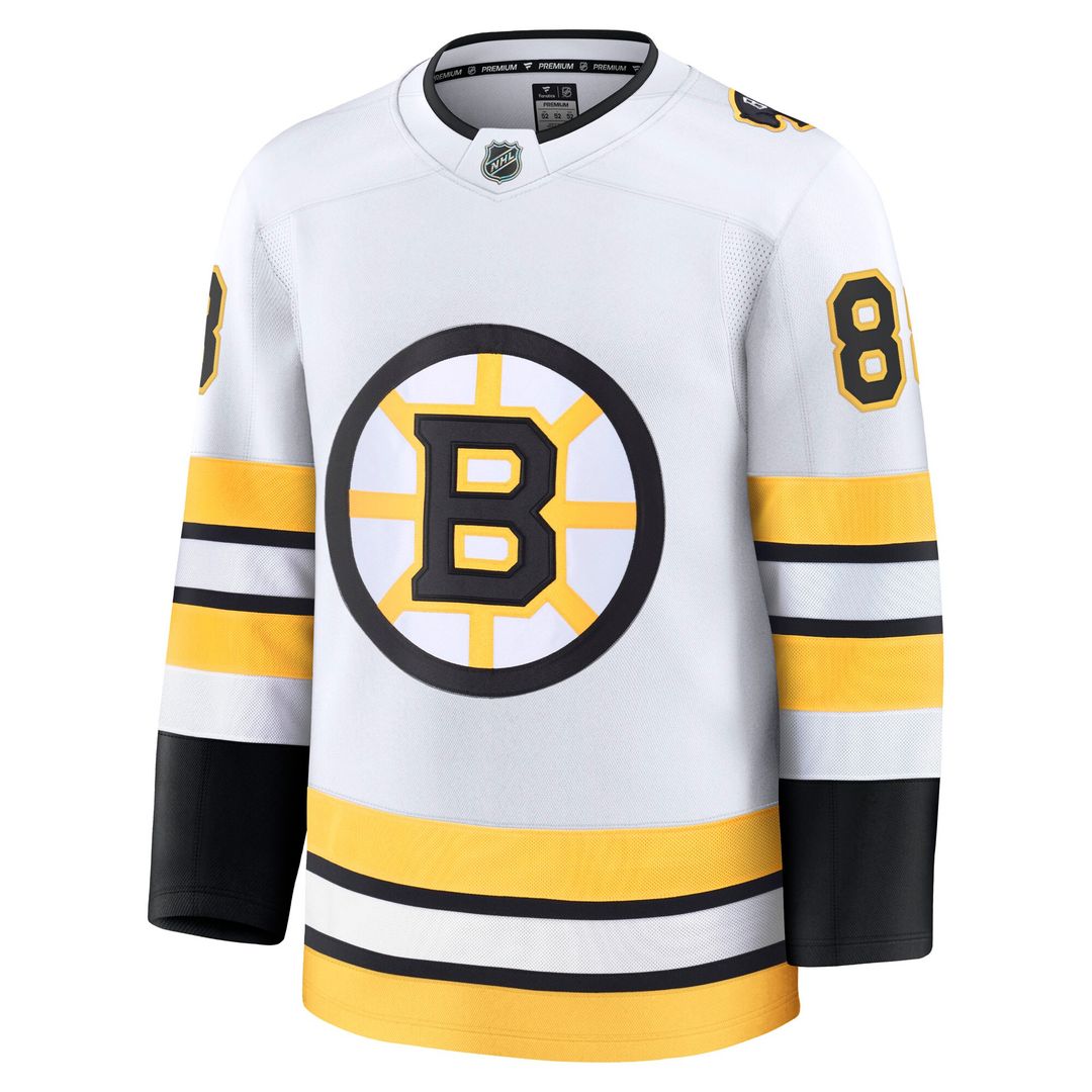 David Pastrnak Boston Bruins Fanatics Away Premium Player Jersey - White