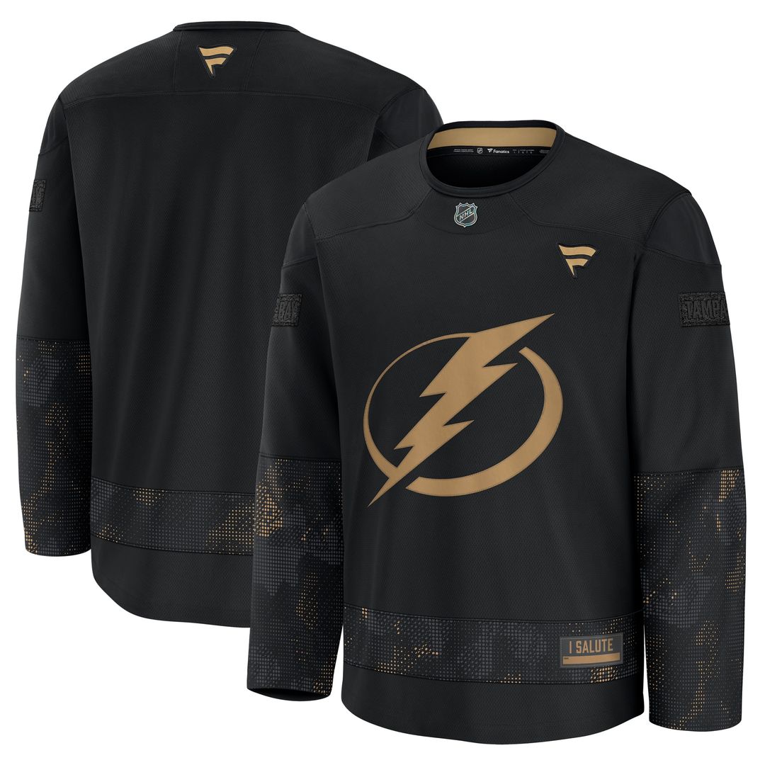 Tampa Bay Lightning Fanatics 2024 Military Appreciation Practice Jersey - Black