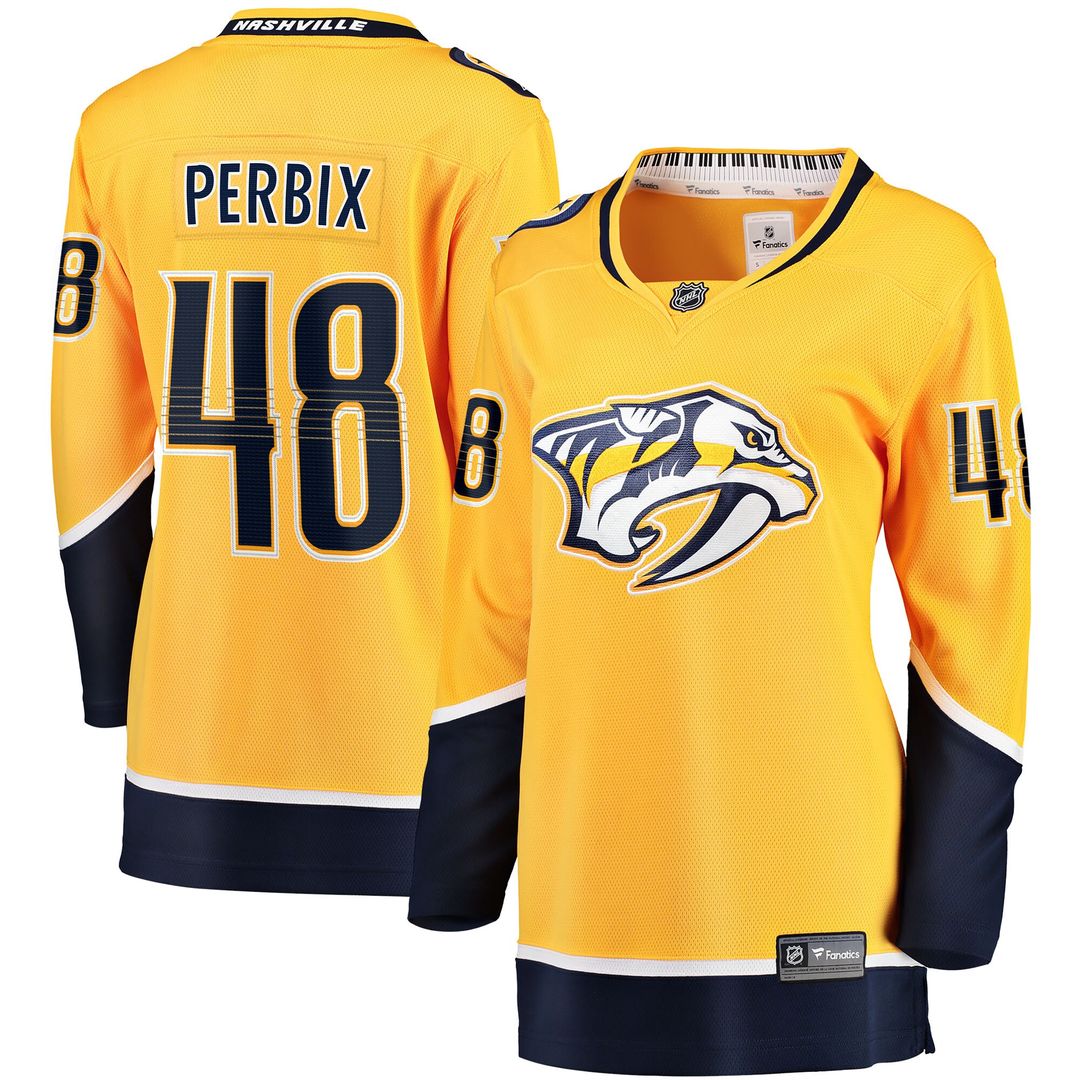 Nick Perbix Nashville Predators Fanatics Women's Home Breakaway Jersey - Gold