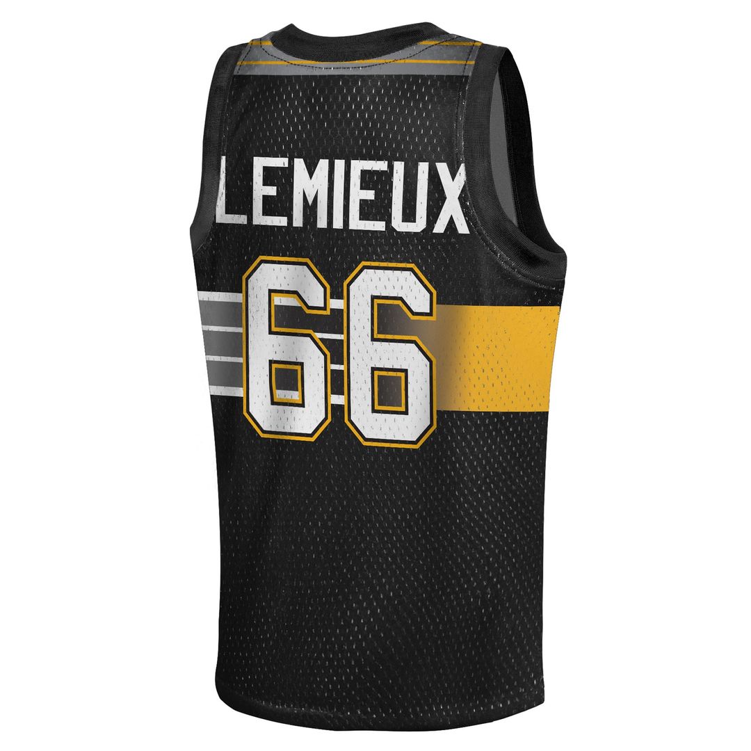 Mario Lemieux Pittsburgh Penguins Mitchell & Ness Youth Maxxed Out Fashion Basketball Jersey - Black