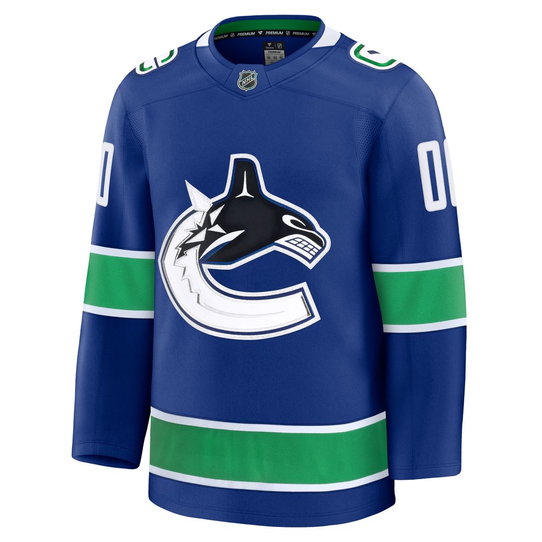 Vancouver Canucks Fanatics Home Premium Custom Jersey - Blue