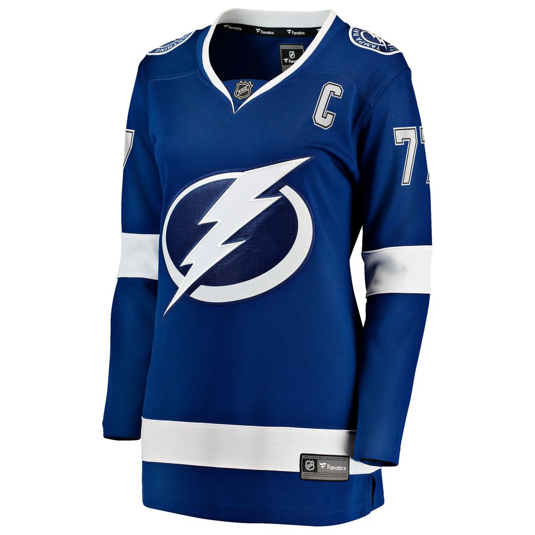 Victor Hedman Tampa Bay Lightning Fanatics Women's Home Captain Patch Breakaway Jersey - Blue