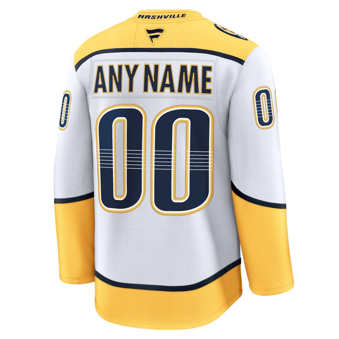 Nashville Predators Fanatics Away Premium Custom Jersey - White