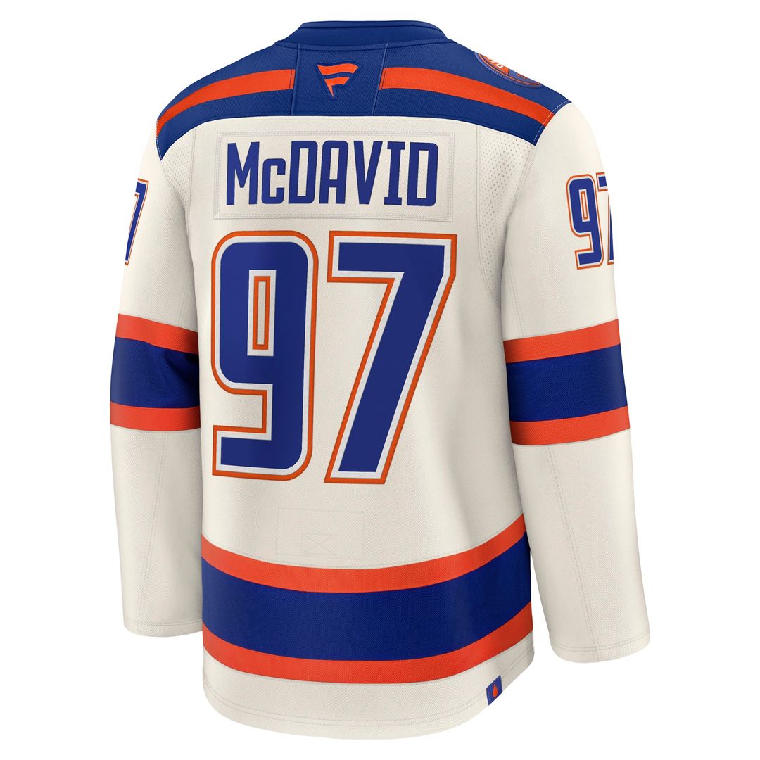 Connor McDavid Edmonton Oilers Fanatics Alternate Premium Jersey - Light Beige
