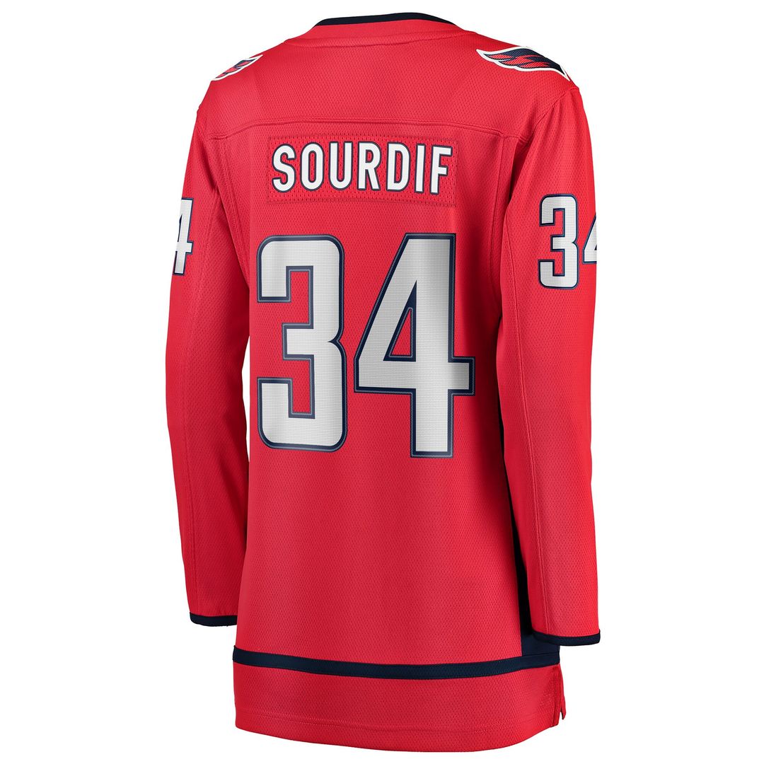 Justin Sourdif Washington Capitals Fanatics Women's Home Breakaway Jersey - Red