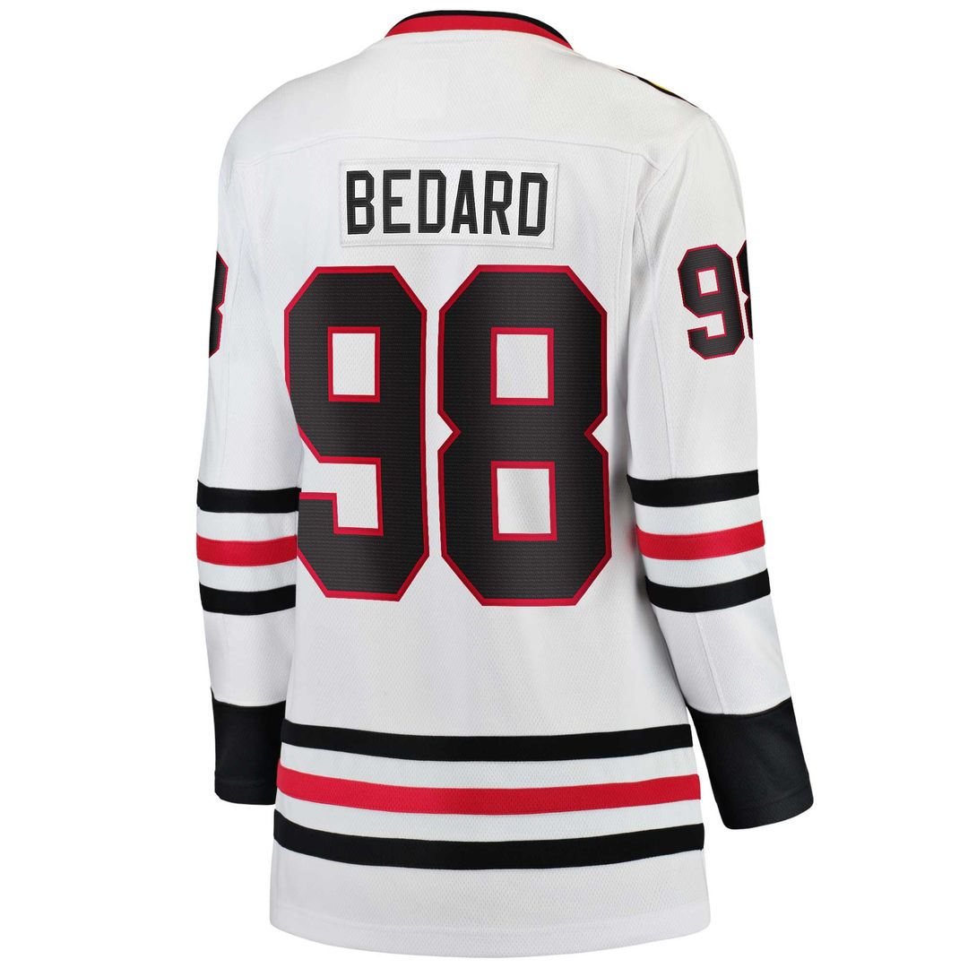 Connor Bedard Chicago Blackhawks Fanatics Women's Away Breakaway Jersey - White