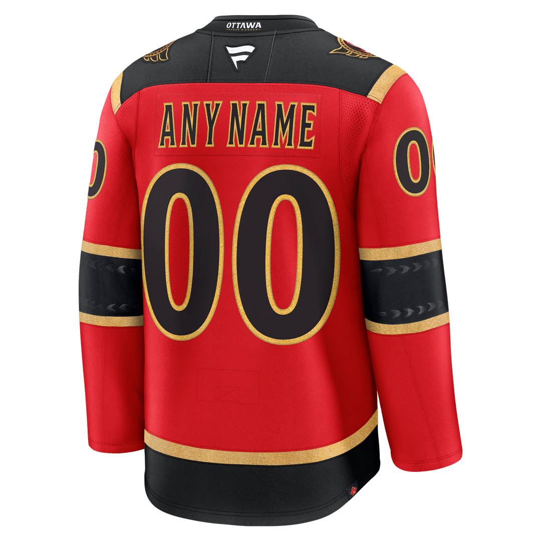 Ottawa Senators Fanatics Alternate Custom Premium Jersey - Red