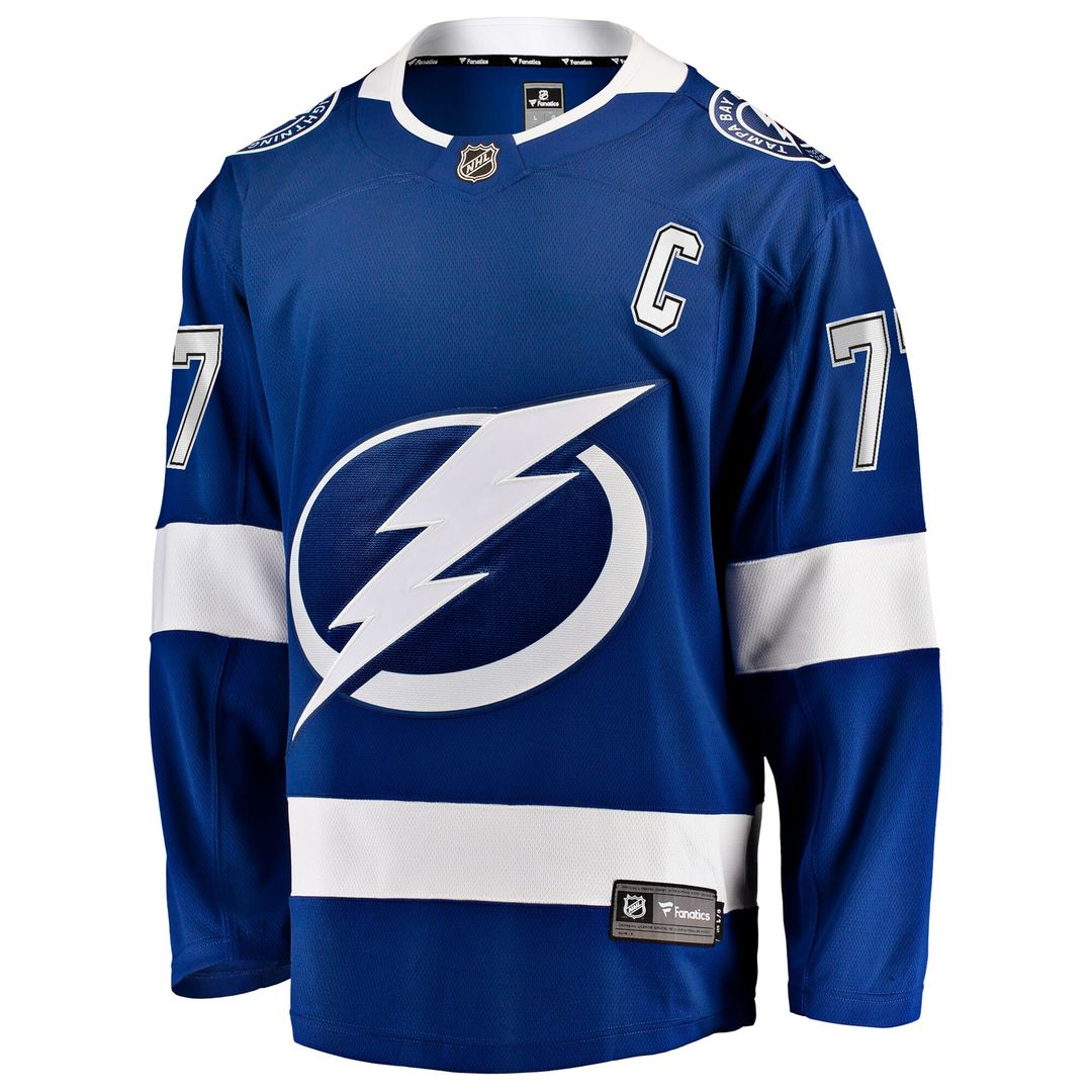 Victor Hedman Tampa Bay Lightning Fanatics Home Captain Patch Breakaway Jersey - Blue