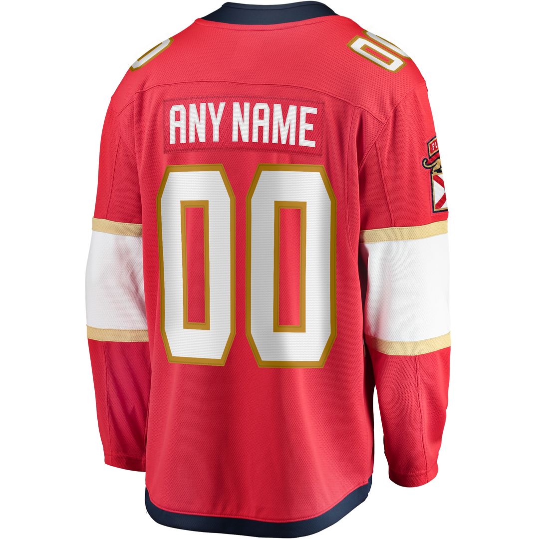 Florida Panthers Fanatics Home Breakaway Custom Jersey - Red
