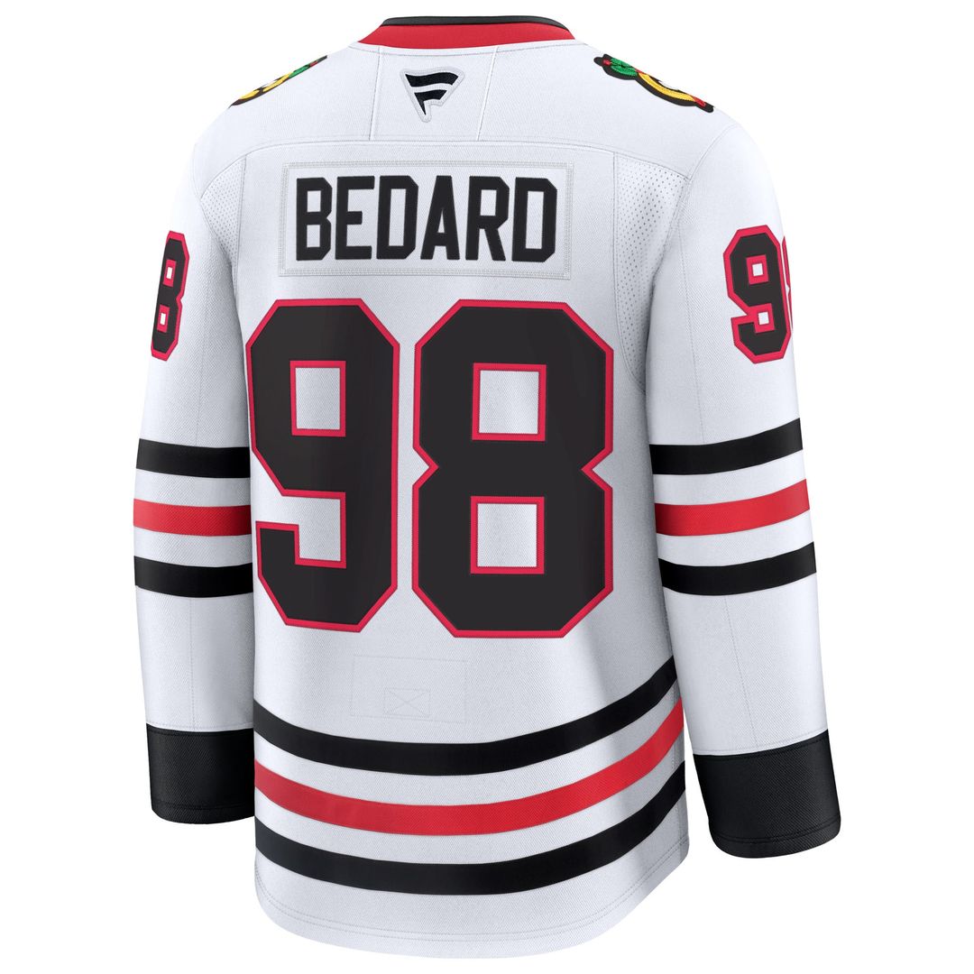 Connor Bedard Chicago Blackhawks Fanatics Away Premium Jersey - White
